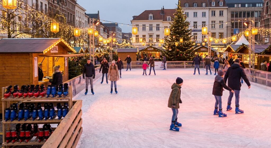 Alquiler de pista de hielo con patines incluidos