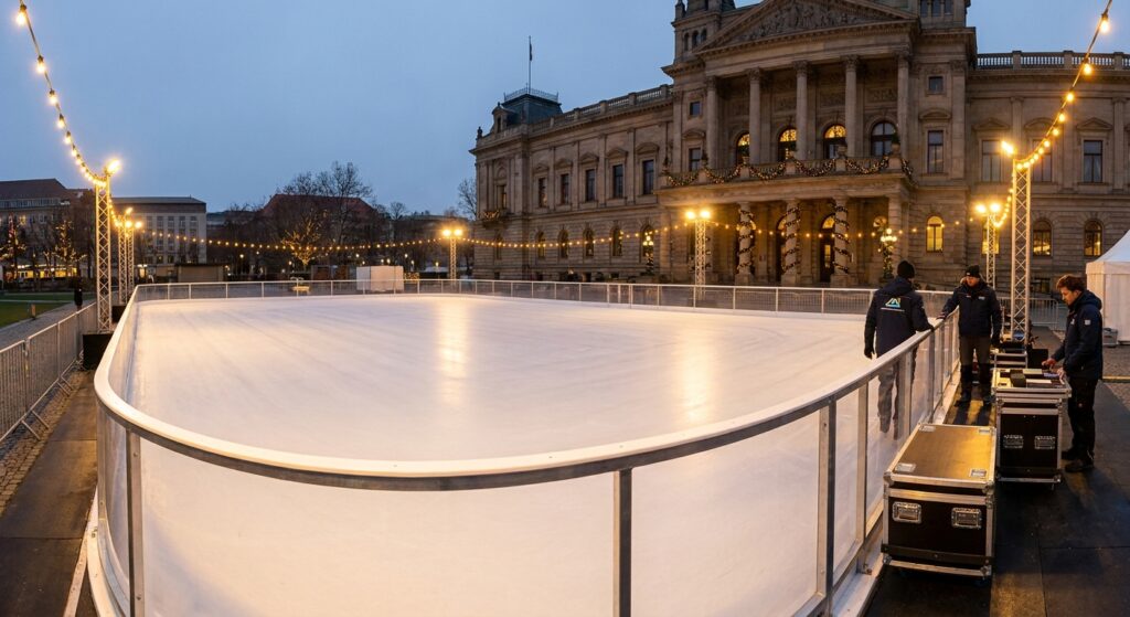 Alquiler de pista de hielo llave en mano con montaje incluido