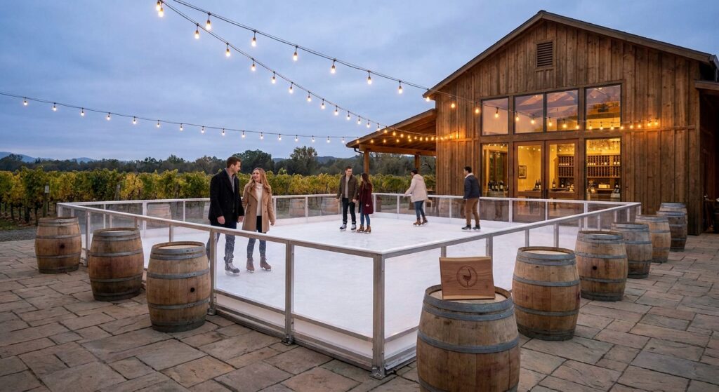 Alquiler de pista de hielo para bodegas y eventos de vino