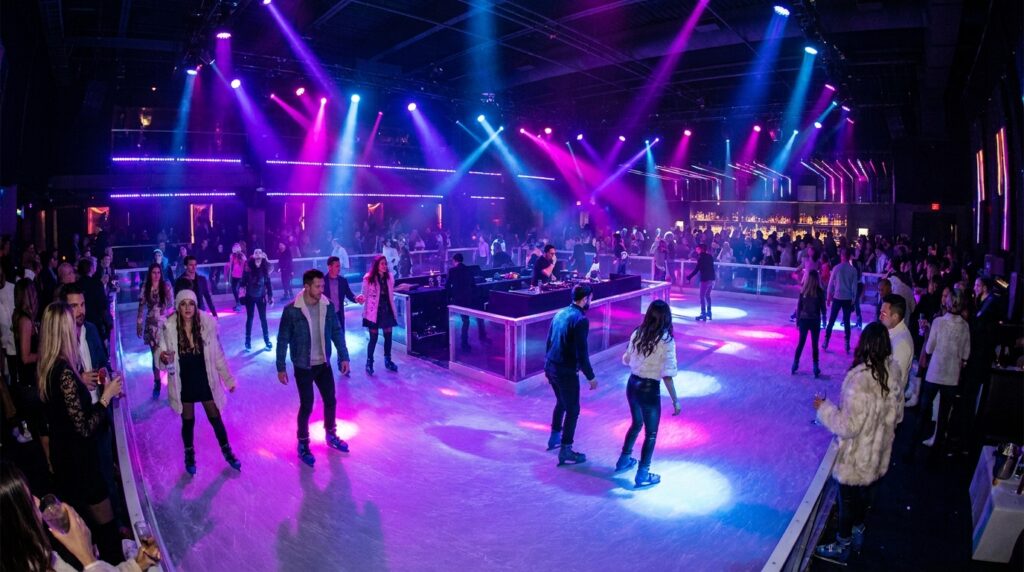 Alquiler de pista de hielo para discotecas y eventos nocturnos