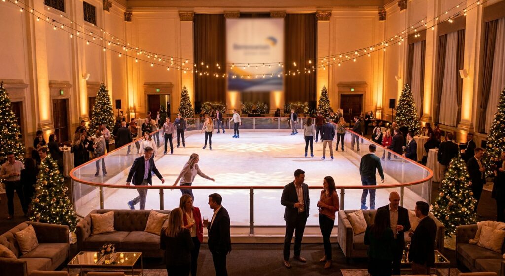 Alquiler de pista de hielo para eventos corporativos