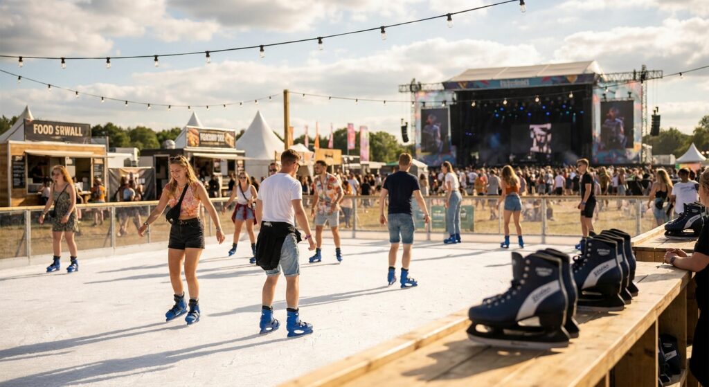 Alquiler de pista de hielo para festivales de m&uacute;sica