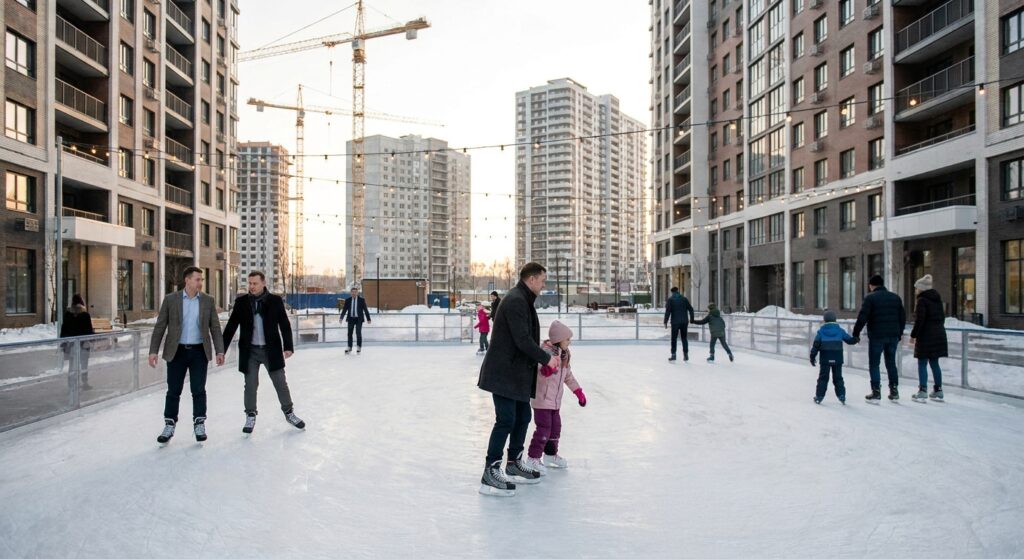 Alquiler de pista de hielo para promotoras inmobiliarias