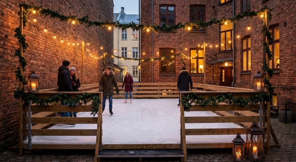 Alquiler de pista de hielo peque&ntilde;a para espacios reducidos