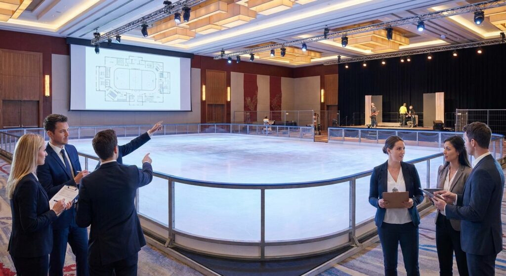 C&oacute;mo elegir el tama&ntilde;o de pista de hielo para tu evento