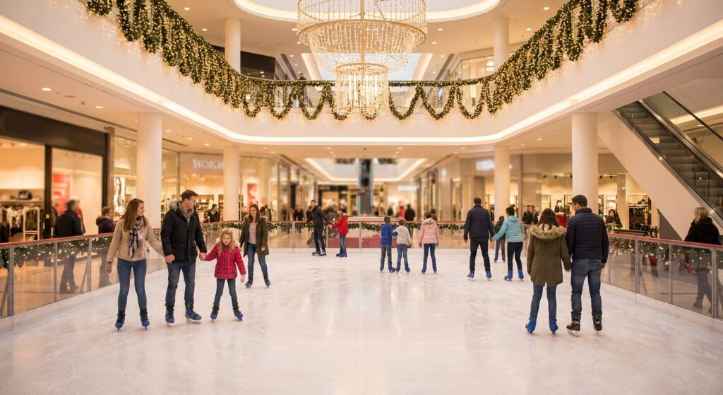 Cómo organizar una pista de hielo temporal en un centro comercial