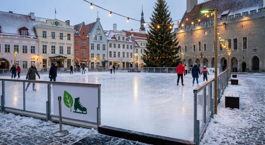 Pista de hielo de bajo consumo energ&eacute;tico para alquiler