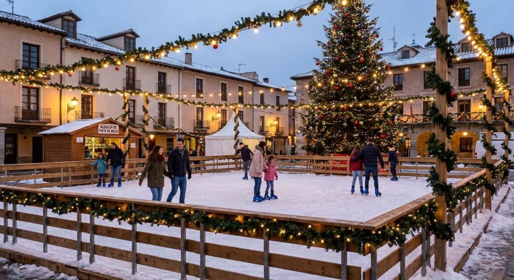 Alquiler de pista de hielo con decoraci&oacute;n