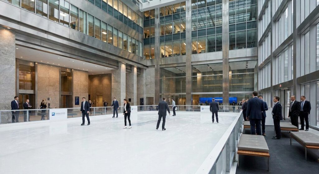 Alquiler de pista de hielo para bancos y entidades financieras