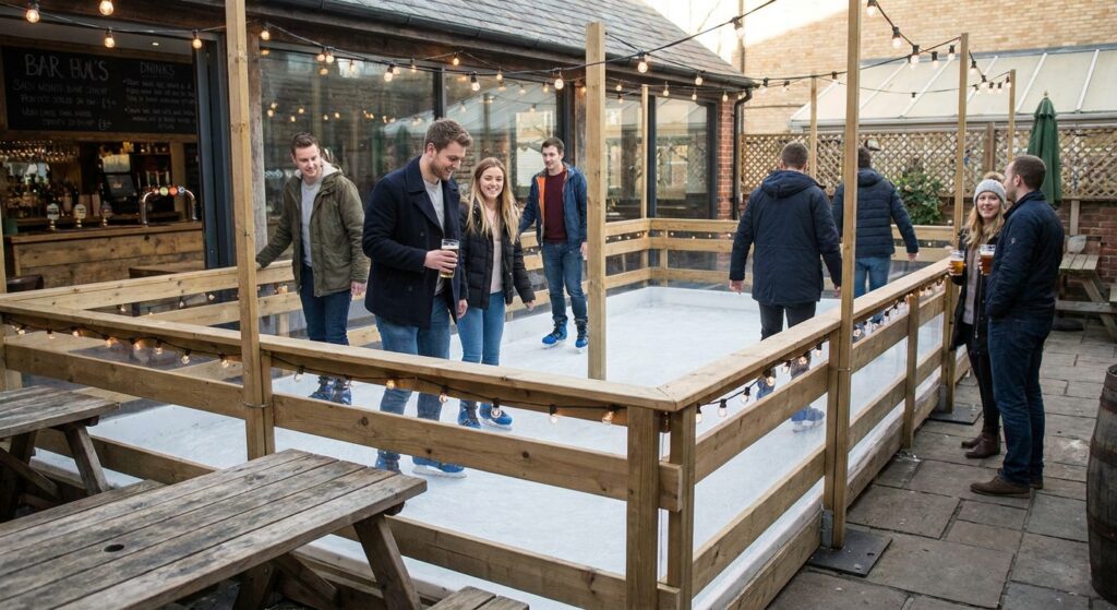 Alquiler de pista de hielo para bares y pubs