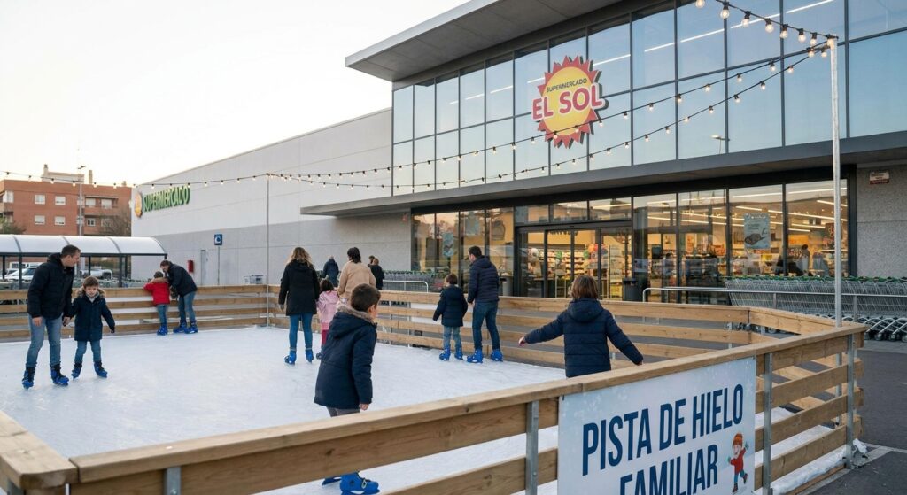 Alquiler de pista de hielo para cadenas de supermercados