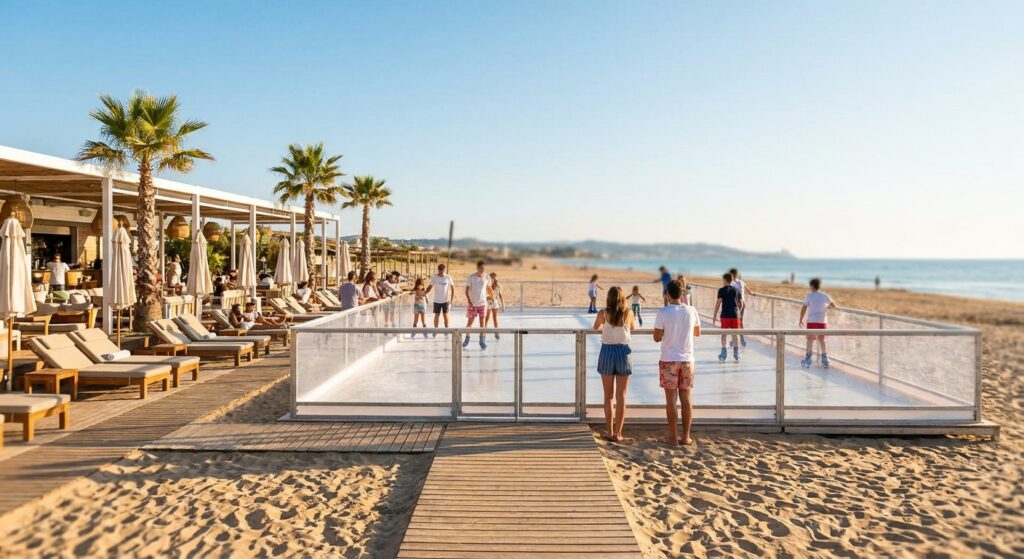 Alquiler de pista de hielo para clubes de playa en verano