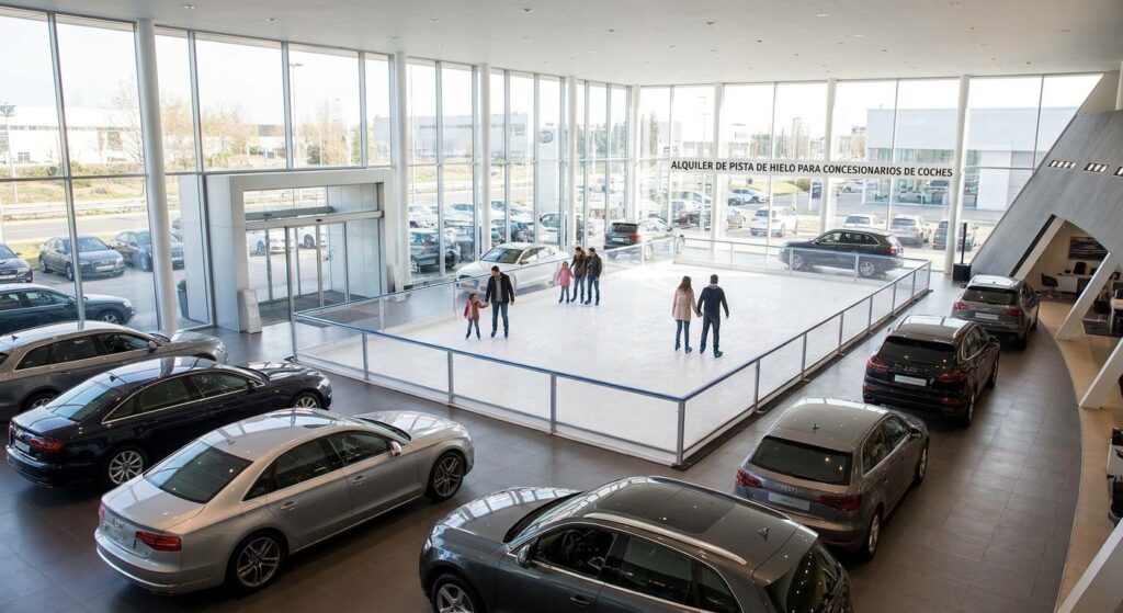 Alquiler de pista de hielo para concesionarios de coches