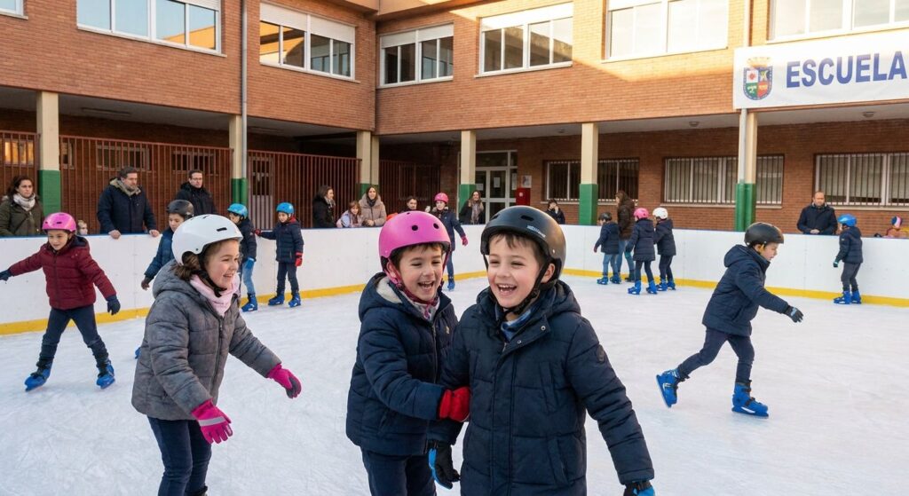 Alquiler de pista de hielo para escuelas