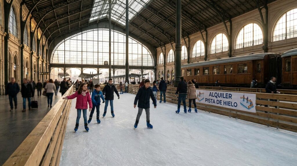 Alquiler de pista de hielo para estaciones de tren y terminales