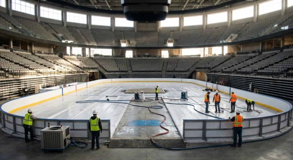 Alquiler de pista de hielo para estadios y pabellones deportivos
