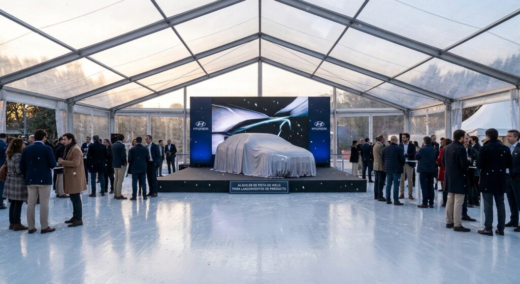 Alquiler de pista de hielo para lanzamientos de producto