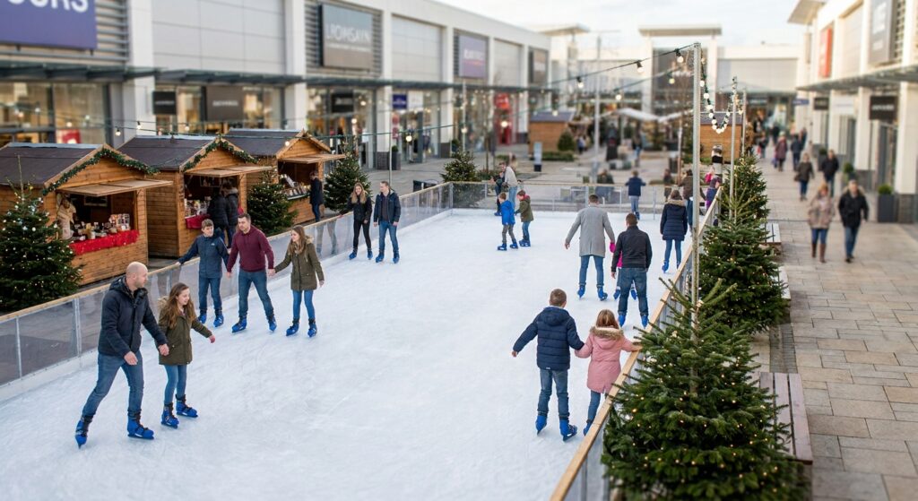 Alquiler de pista de hielo para parques comerciales al aire libre