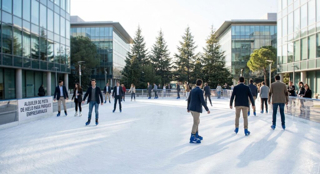 Alquiler de pista de hielo para parques empresariales