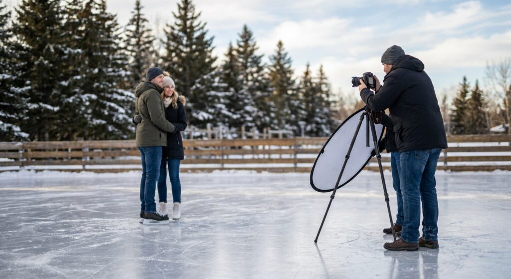 Alquiler de pista de hielo para sesiones de fotografía