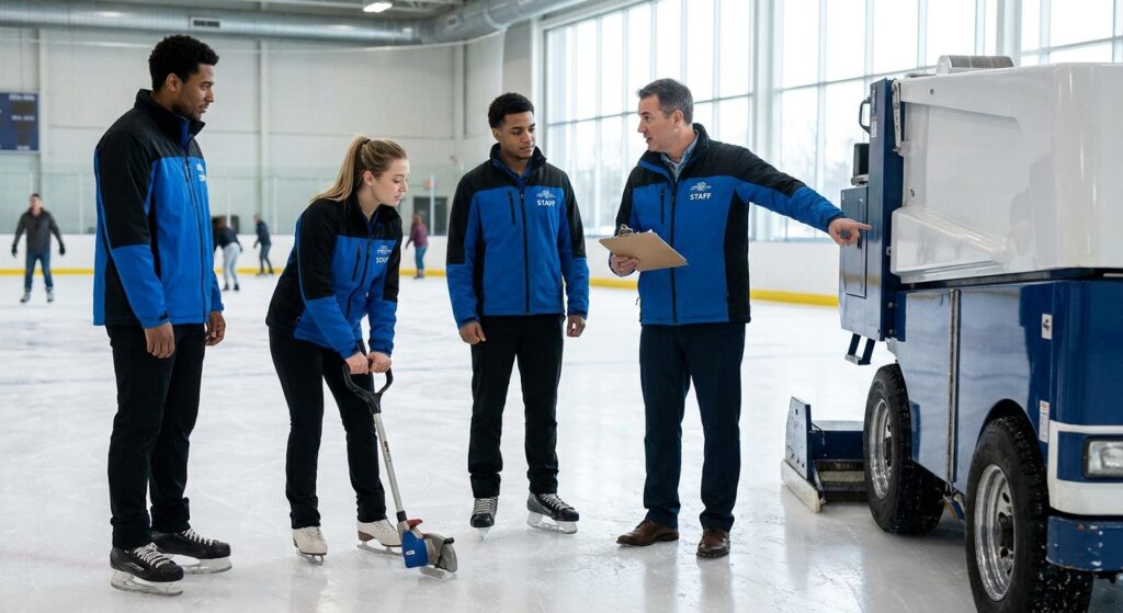 Cómo formar al personal que gestiona una pista de hielo de alquiler