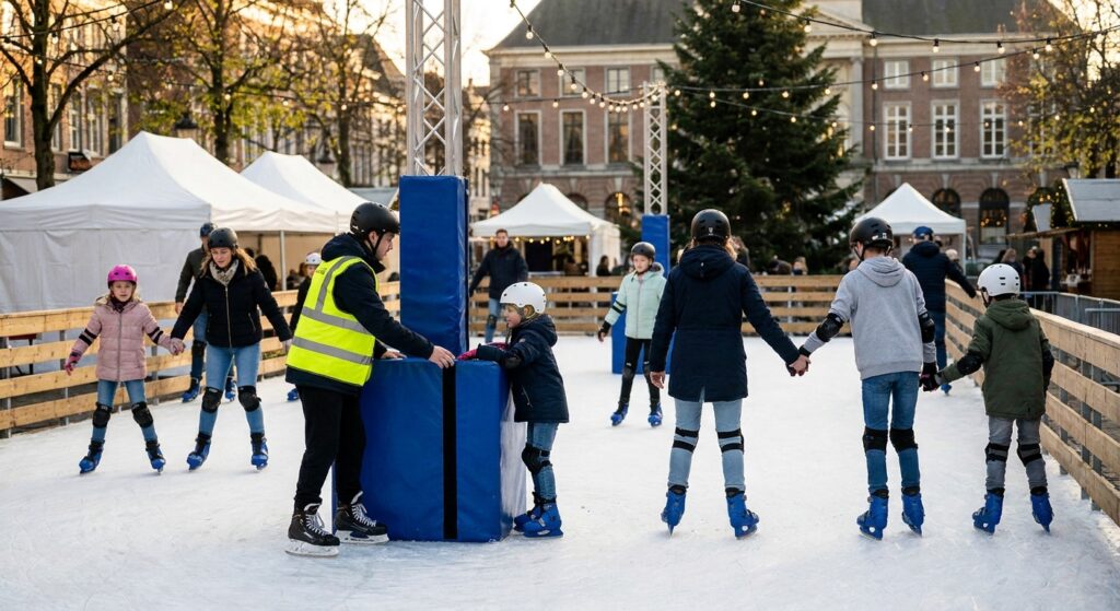 Cómo garantizar la seguridad de los patinadores en una pista de hielo temporal