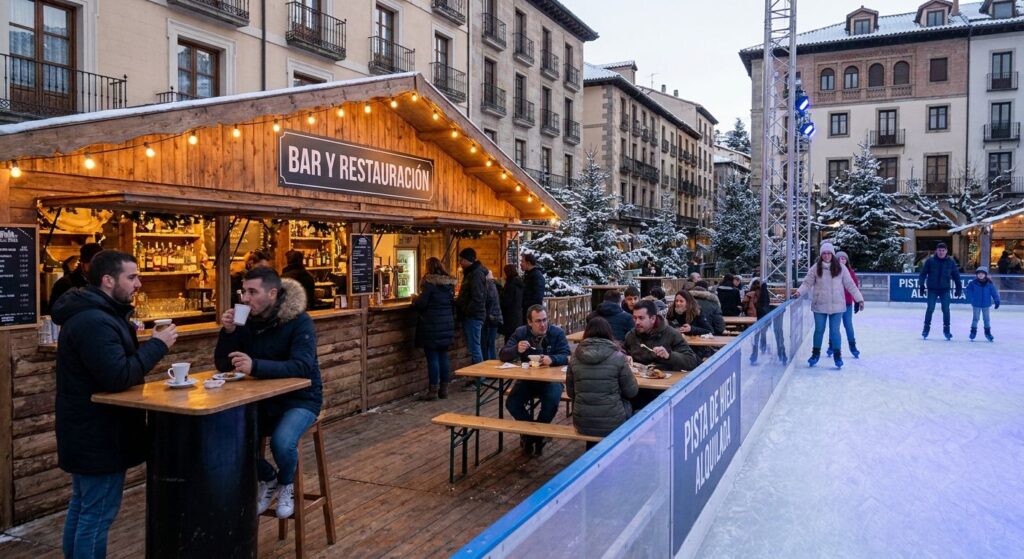 Cómo integrar un bar o zona de restauración junto a una pista de hielo alquilada
