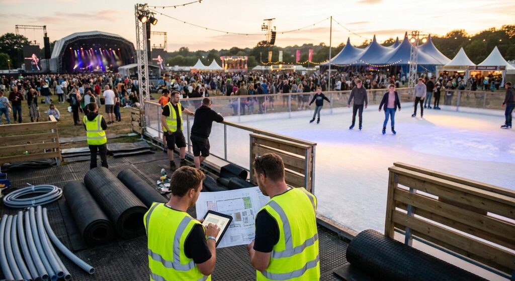 C&oacute;mo organizar una pista de hielo en un festival de m&uacute;sica