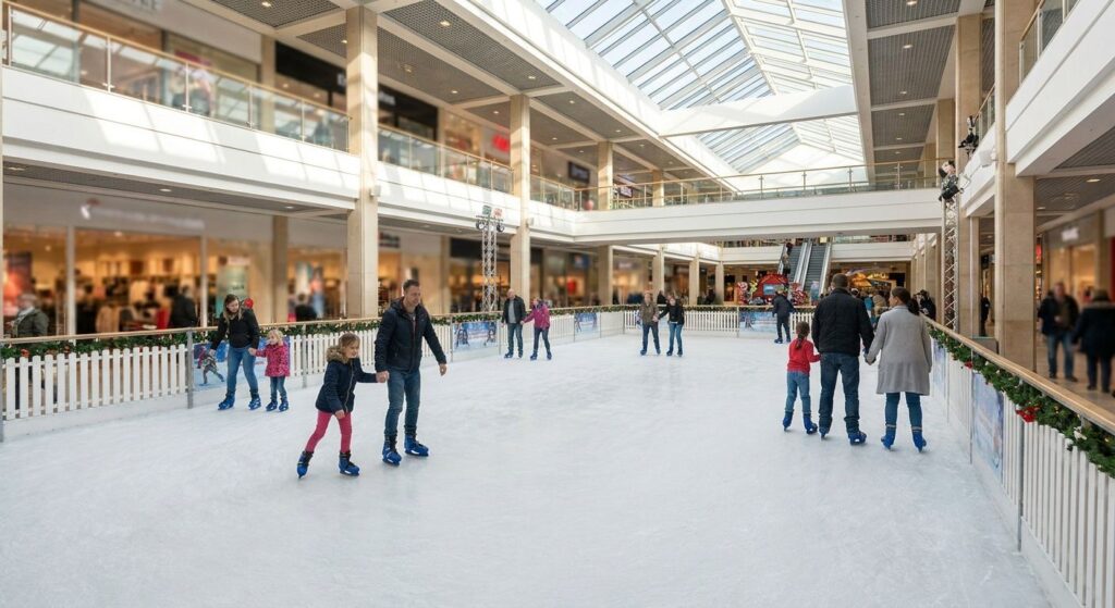 Pista de hielo móvil para centros comerciales