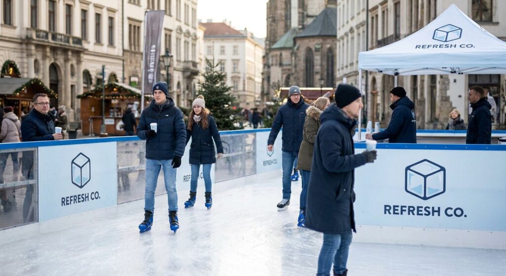 Pista de hielo para activaciones de marcas de bebidas