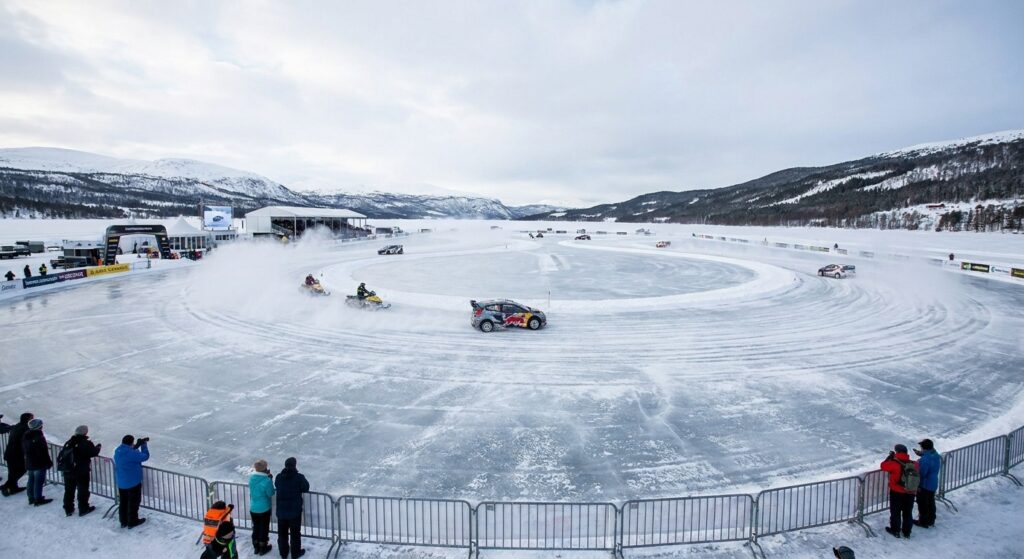 Pista de hielo para circuitos de motor y eventos de motorsport