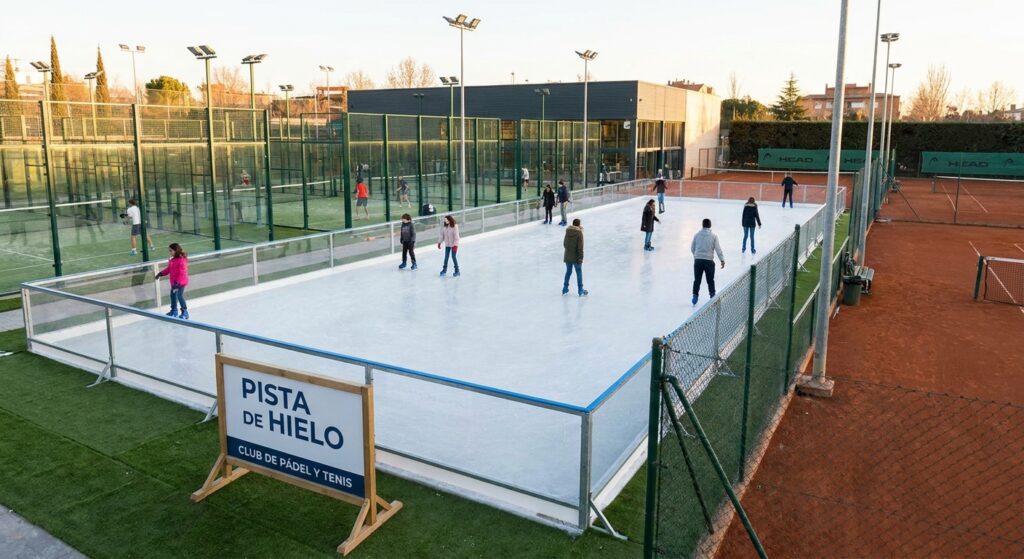 Pista de hielo para clubes de p&aacute;del y tenis