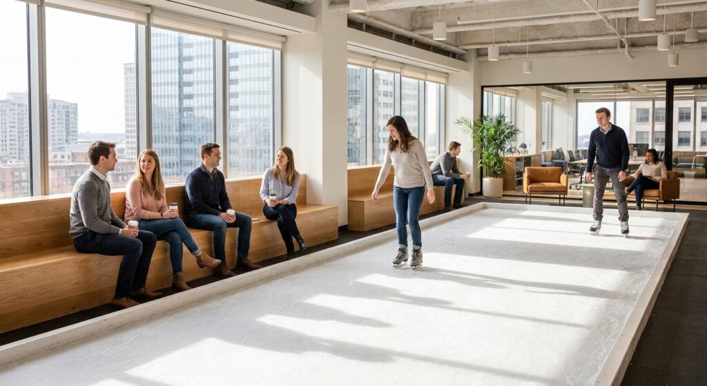 Pista de hielo para espacios de coworking