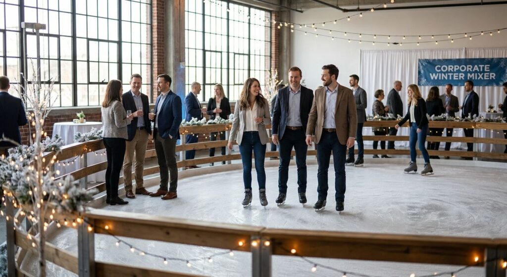 Pista de hielo para eventos corporativos peque&ntilde;os