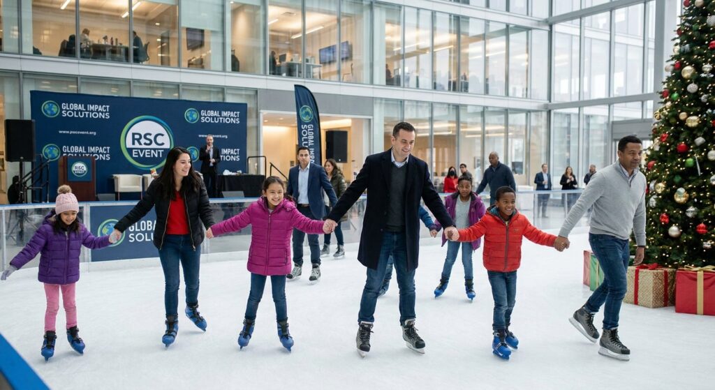 Pista de hielo para eventos de responsabilidad social corporativa