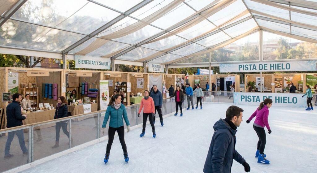 Pista de hielo para ferias de bienestar y salud