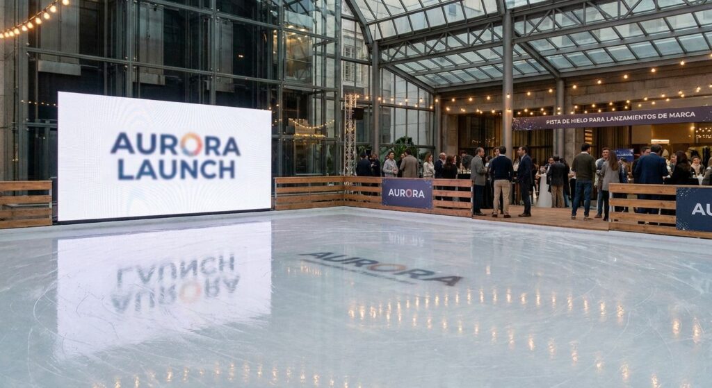 Pista de hielo para lanzamientos de marca