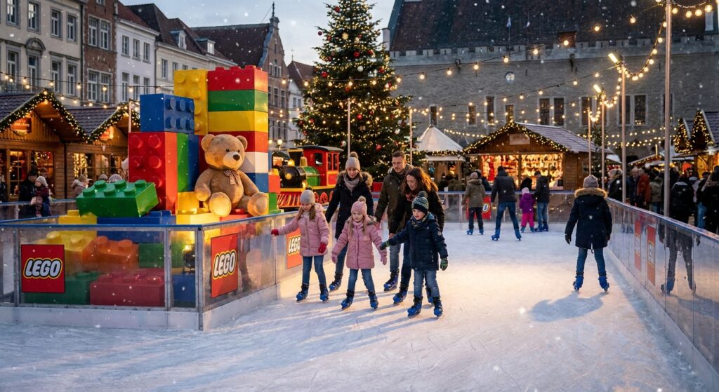Pista de hielo para marcas de juguetes en Navidad