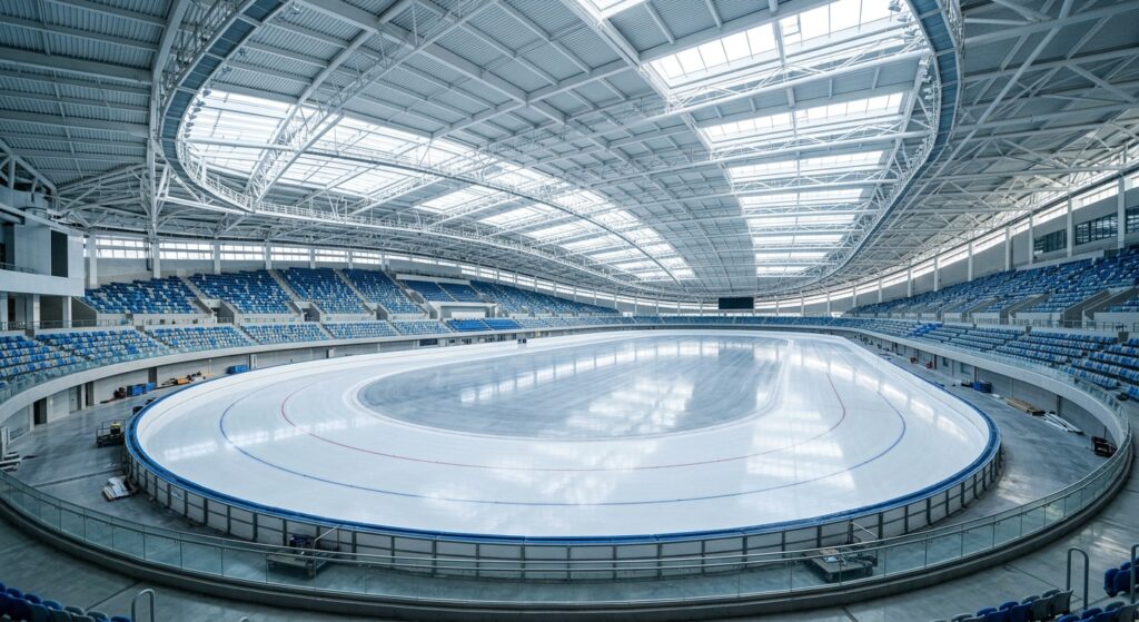Pabellón olímpico de hielo con pista de patinaje de velocidad de 400 metros en Pavlodar, Kazajistán