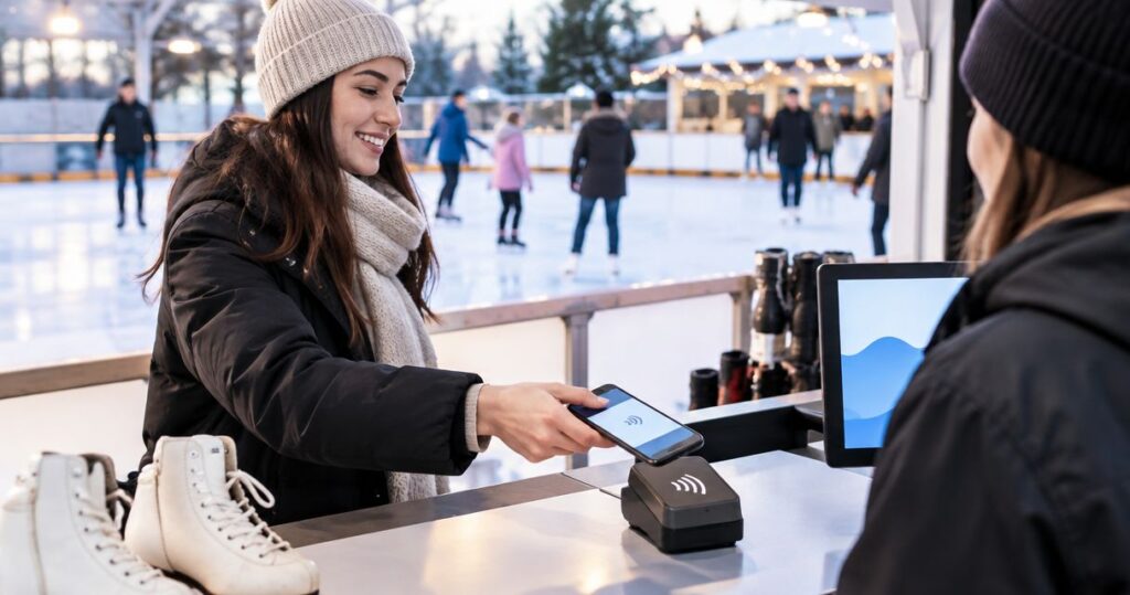 Cómo integrar pagos sin contacto en una pista de hielo alquilada
